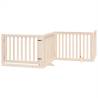 Foldable Dog Gate with Door - 10 Panels Poplar Wood 800cm