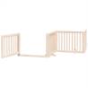 Foldable Dog Gate with Door - 10 Panels Poplar Wood 800cm