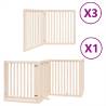 Foldable Dog Gate with Door - 800 cm Poplar Wood Panels