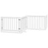 Foldable Dog Gate with Door - 480 cm White Poplar Wood