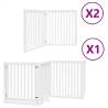 Foldable Dog Gate with Door - 8 Panels, 640 cm White Wood