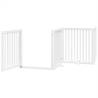 Foldable Dog Gate with Door - 8 Panels, 640 cm White Wood