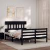 Bed Frame with Headboard Black 120x200 cm Solid Wood Colour black Size 120 x 200 cm Model low 