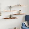 Stylish Wall Shelves - 4 pcs Old Wood | Durable Engineered Wood