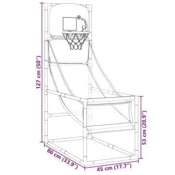 Arcade Basketball Game Set with Ball & Pump - 45x86x127 cm