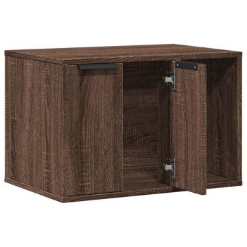 Stylish Cat Litter Box Enclosure - Brown Oak 60x40 cm