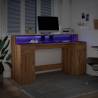 Stylish Desk with LED Lights - Artisian Oak 160x55 cm