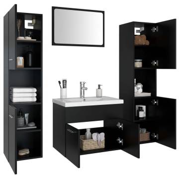 Stylish Black Bathroom Furniture Set | Hipomarket UK