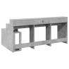 Stylish Desk with LED Lights - Concrete Grey 200x104 cm