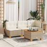 Stylish Beige Garden Table 55x55 cm - Poly Rattan & Acacia