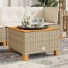 Stylish Beige Garden Table 55x55 cm - Poly Rattan & Acacia