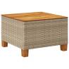 Stylish Beige Garden Table 55x55 cm - Poly Rattan & Acacia