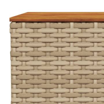 Stylish Beige Garden Table 55x55 cm - Poly Rattan & Acacia