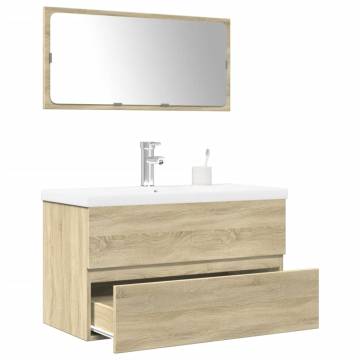 3 Piece Bathroom Furniture Set - Sonoma Oak | Hipo Market