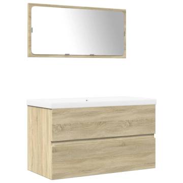 3 Piece Bathroom Furniture Set - Sonoma Oak | Hipo Market