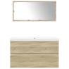 3 Piece Bathroom Furniture Set - Sonoma Oak | Hipo Market