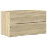 3 Piece Bathroom Furniture Set - Sonoma Oak | Hipo Market