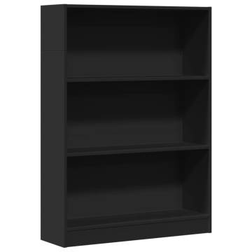 Stylish Black Bookcase - 80x24x109 cm | HiPo Market