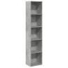 Stylish Concrete Grey Bookcase - 40x30x189 cm Engineered Wood