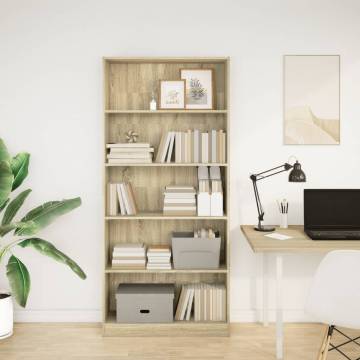 Bookcase Sonoma Oak - Stylish Storage Solution | HipoMarket