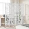 Elegant 6-Panel Room Divider in White Solid Paulownia Wood