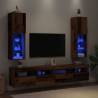  TV Cabinets with LED Lights 2 pcs Old Wood 30.5x30x102 cm Colour old wood Quantity in Package 2 Height 102 cm Width 30.5 cm 