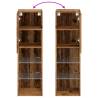 Stylish LED TV Cabinets - 2 pcs Old Wood | Hipomarket UK