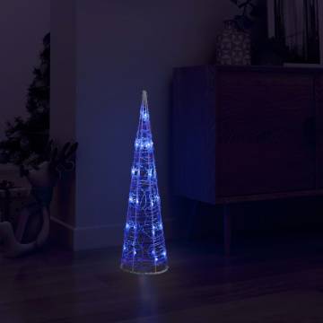 Acrylic Decorative Pyramid LED Light Cone Blue - 60 cm