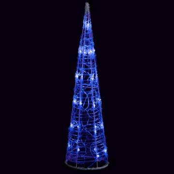 Acrylic Decorative Pyramid LED Light Cone Blue - 60 cm