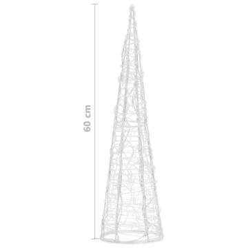 Acrylic Decorative Pyramid LED Light Cone Blue - 60 cm