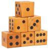 Giant Yard Dice Set - 6 Pcs Solid Pinewood for Outdoor Fun