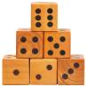 Giant Yard Dice Set - 6 Pcs Solid Pinewood for Outdoor Fun