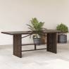  Garden Table with Glass Top Brown 190x80x75 cm Poly Rattan Colour brown Quantity in Package 1 Material glass 