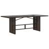 Garden Table with Glass Top - Brown 190x80cm - Hipomarket