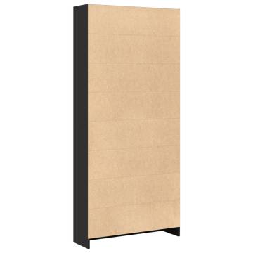 Stylish Black Bookcase - 80x24x176 cm Engineered Wood