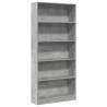 Bookcase Concrete Grey 80x24x176 cm - Stylish Storage Solution