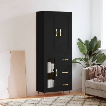 Elegant Highboard in Black - Stylish Storage Solution