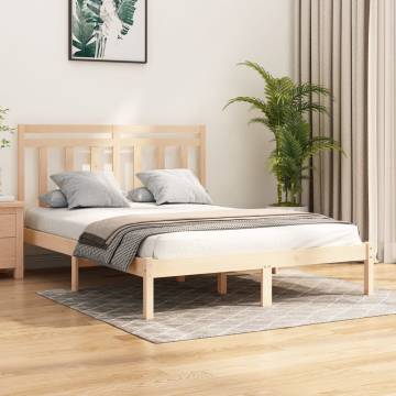 King Size Bed Frame Solid Wood 150x200 cm - Hipomarket