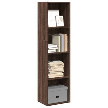 Stylish Brown Oak Bookcase - 40x30x152 cm Engineered Wood