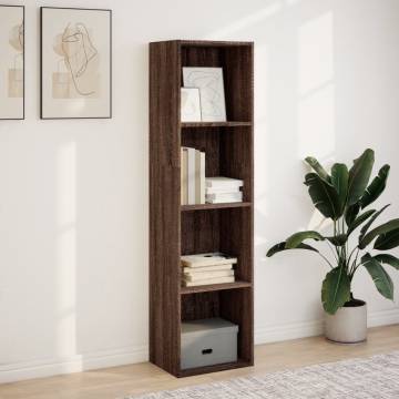 Stylish Brown Oak Bookcase - 40x30x152 cm Engineered Wood