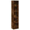 Stylish Smoked Oak Bookcase - Durable Engineered Wood 40x30x189 cm