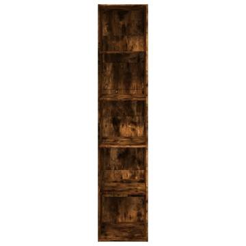 Stylish Smoked Oak Bookcase - Durable Engineered Wood 40x30x189 cm