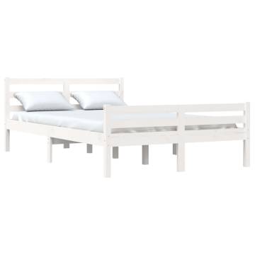 White Solid Wood Bed Frame 160x200 cm | Modern Bedroom Furniture