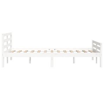 White Solid Wood Bed Frame 160x200 cm | Modern Bedroom Furniture