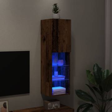 TV Cabinet with LED Lights - Old Wood 30.5x30x102 cm | HipoMarket