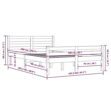 White Solid Wood Bed Frame 160x200 cm | Modern Bedroom Furniture