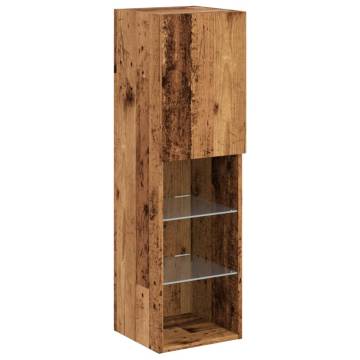 TV Cabinet with LED Lights - Old Wood 30.5x30x102 cm | HipoMarket