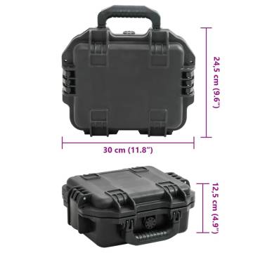 Portable Flight Case Black 30x24.5x12.5 cm - Hipomarket