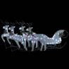 Reindeer & Sleigh Christmas Decoration - 100 LEDs Outdoor White