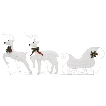 Reindeer & Sleigh Christmas Decoration - 100 LEDs Outdoor White